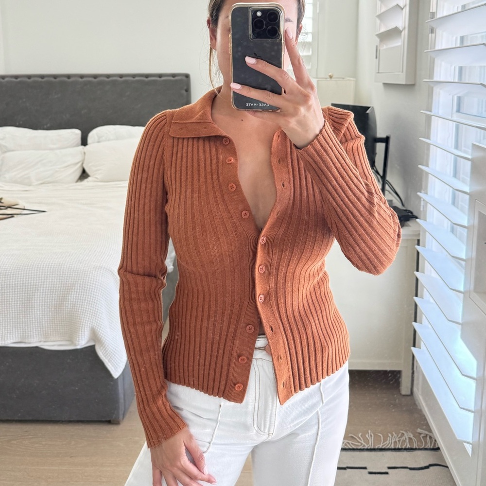 Thakoon Copper Button Sweater Small - image 1